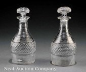 A Pair of Regency Cut Glass De