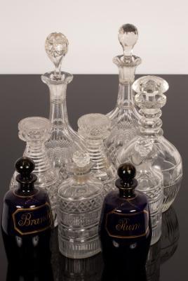 A pair of Regency cut glass