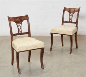A PAIR OF REGENCY INLAID MAHOG