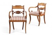 A PAIR OF REGENCY MAHOGANY ARM
