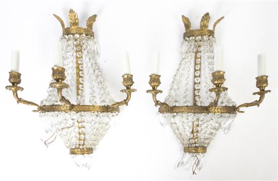 A Pair of Regency Style Gilt