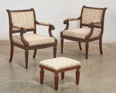 A PAIR OF REGENCY STYLE ARMCHA