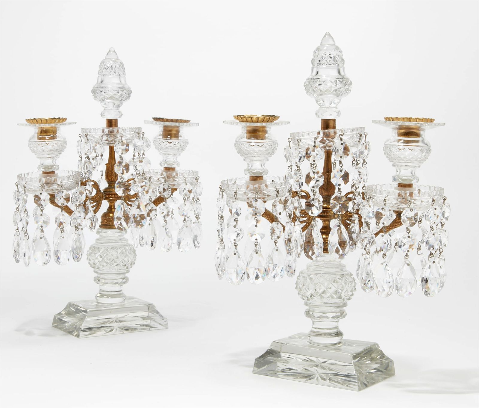 A PAIR OF REGENCY STYLE BRONZE &