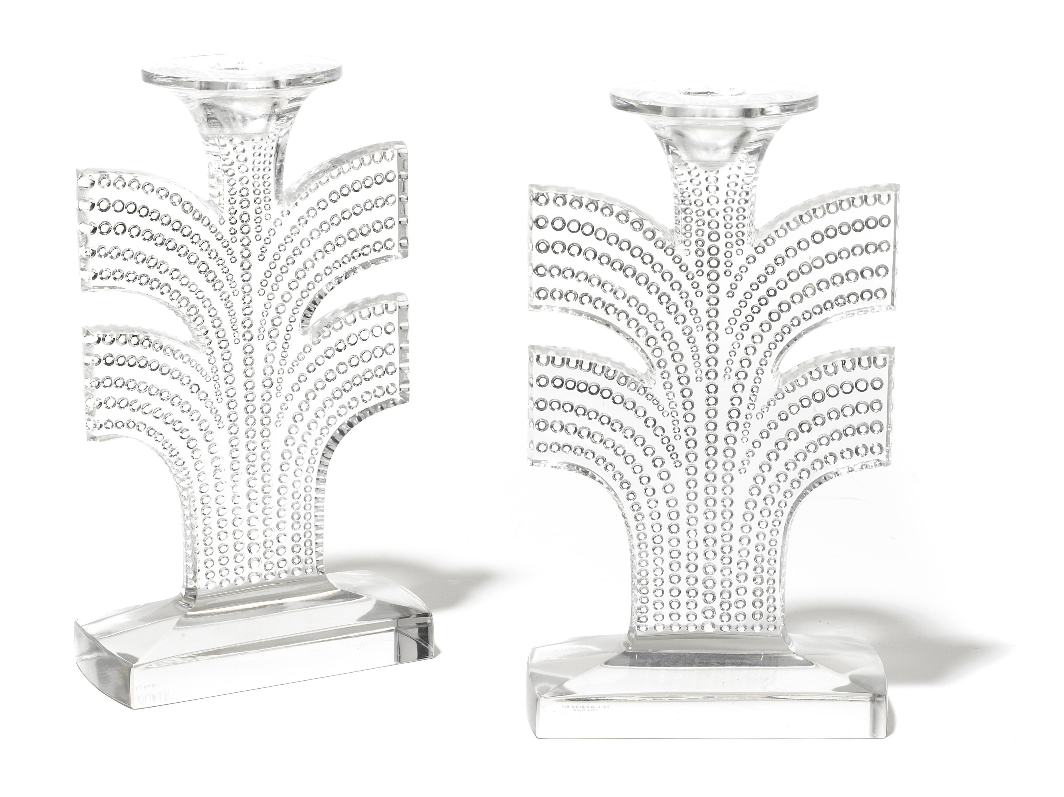 A pair of Ren Lalique molded