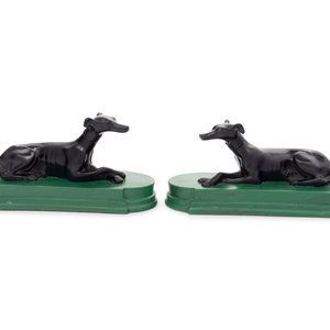 A Pair of Resin Greyhounds 20th