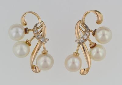 A Pair of Retro Design Pearl and