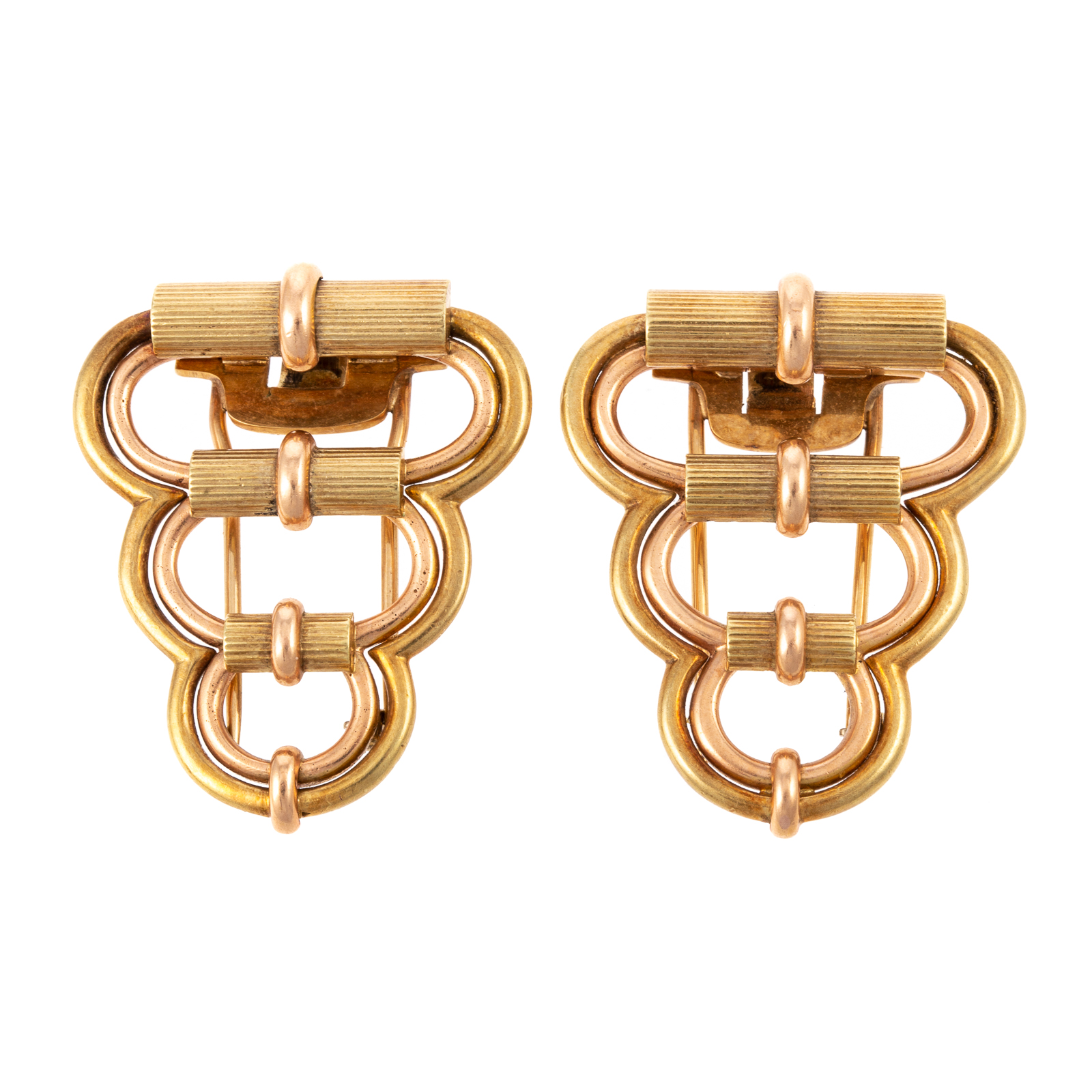 A PAIR OF RETRO DRESS CLIPS IN