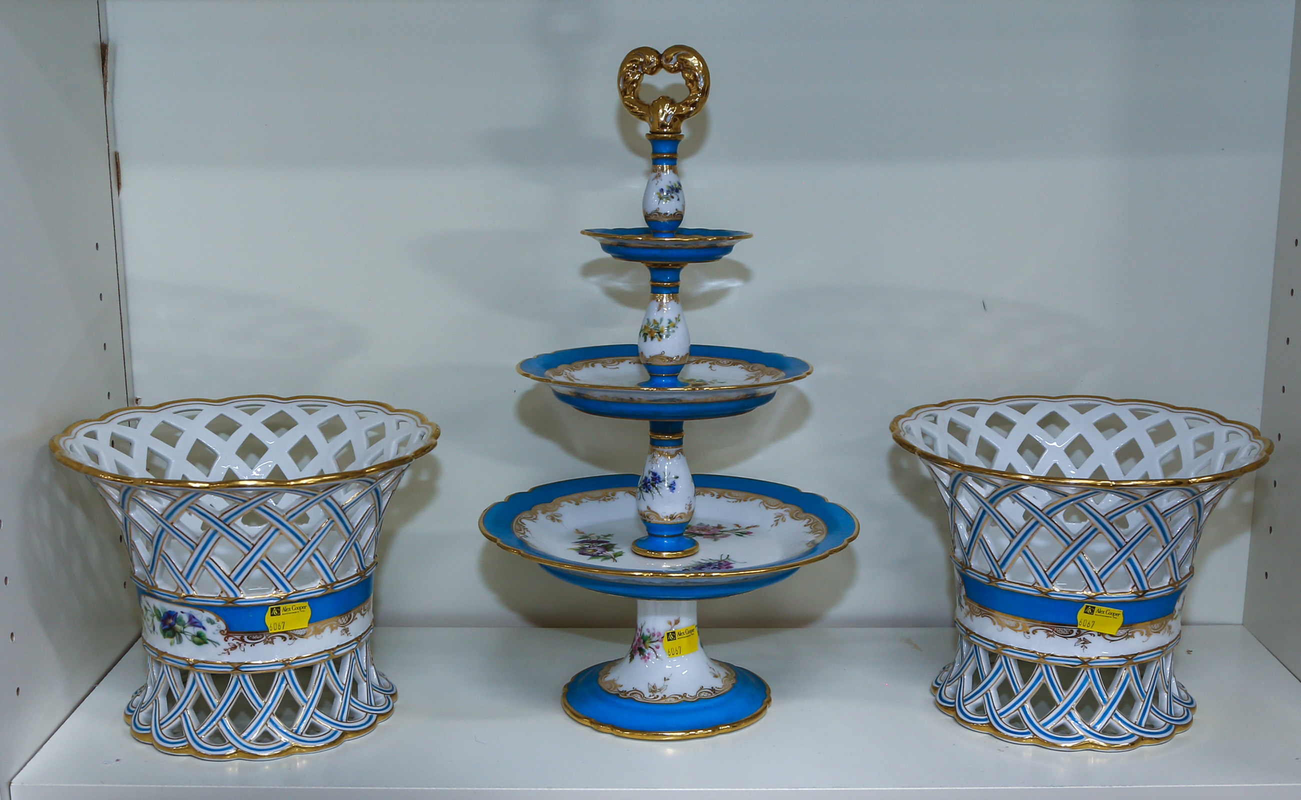 A PAIR OF RIHOUET PORCELAIN BASKETS
