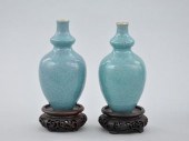 A Pair of Robin's Egg Glazed V