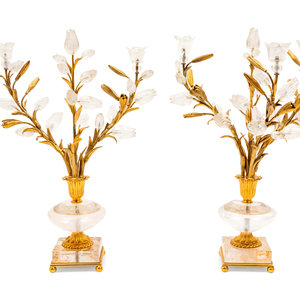 A Pair of Rock Crystal and Gilt