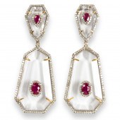 A PAIR OF ROCK CRYSTAL, RUBY A