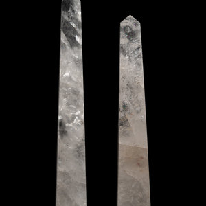 A Pair of Rock Crystal Obelisks