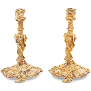 A Pair of Rococo Style Gilt
