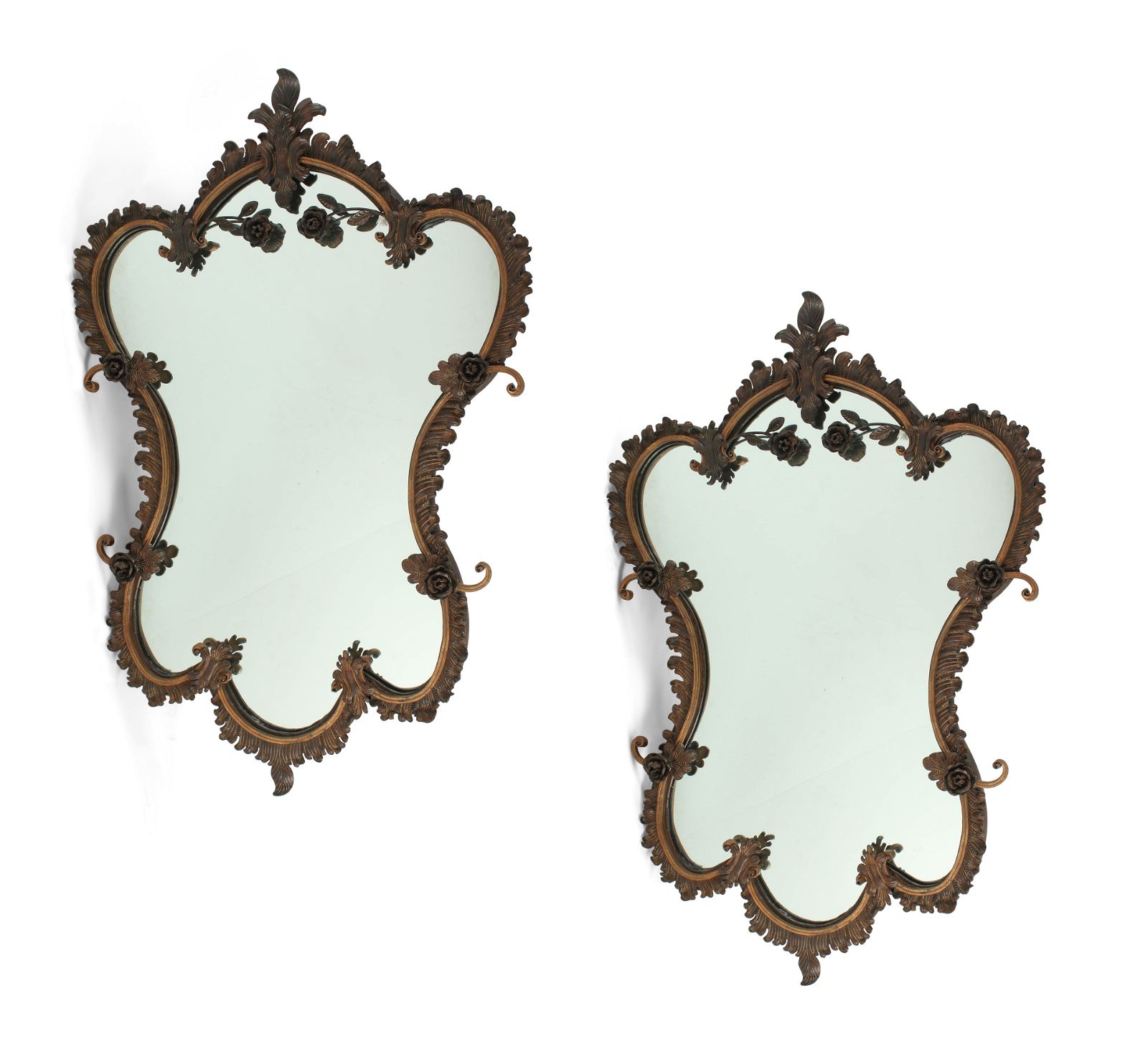 A PAIR OF ROCOCO STYLE METAL