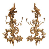 A PAIR OF ROCOCO STYLE GILTWOO
