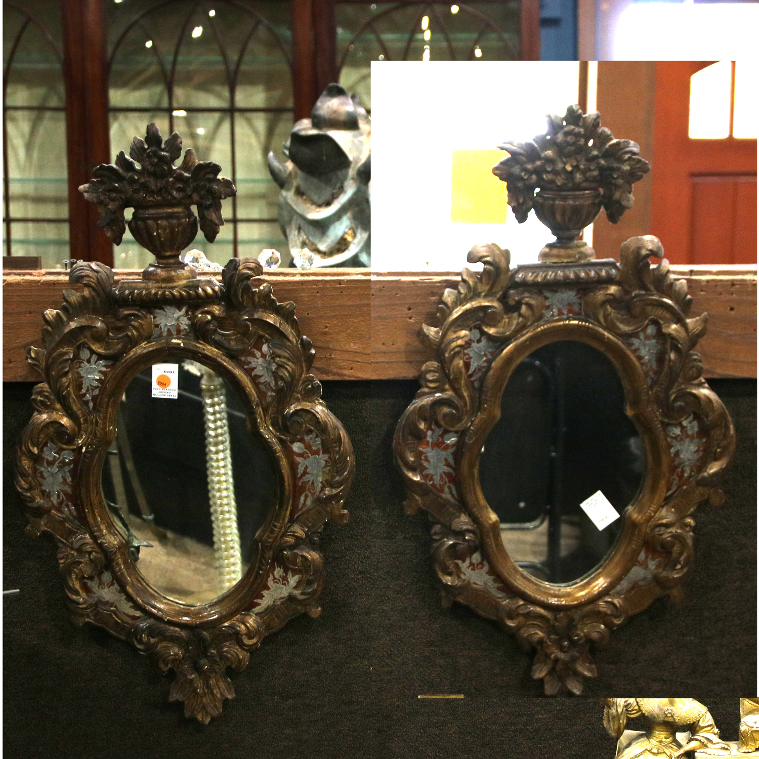 A PAIR OF ROCOCO STYLE GILTWOOD