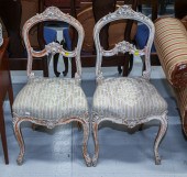 A PAIR OF ROCOCO STYLE SIDE CH
