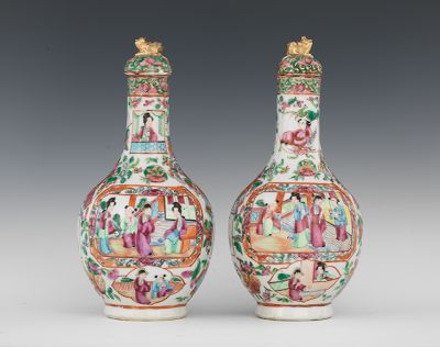 A Pair of Rose Medallion Bottle