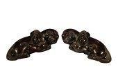 A PAIR OF ROSEWOOD 'LION ROLLI