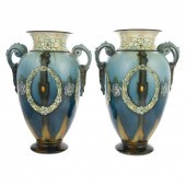 A PAIR OF ROYAL BONN ART NOUVE
