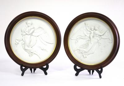 A pair of Royal Copenhagen roundels
