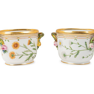A Pair of Royal Copenhagen Flora