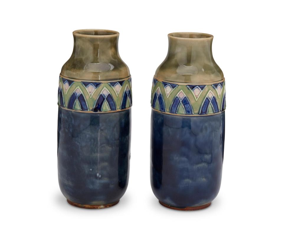 A PAIR OF ROYAL DOULTON POTTERY
