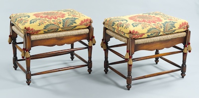 A Pair of Rush Seat Turned Wood