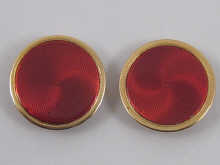 A pair of Russian 14 ct gold and