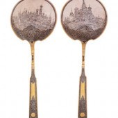 A Pair of Russian Niello Silve