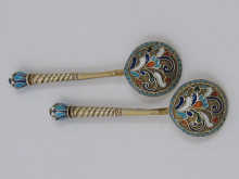 A pair of Russian silver and