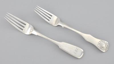 A Pair of Russian Silver Forks