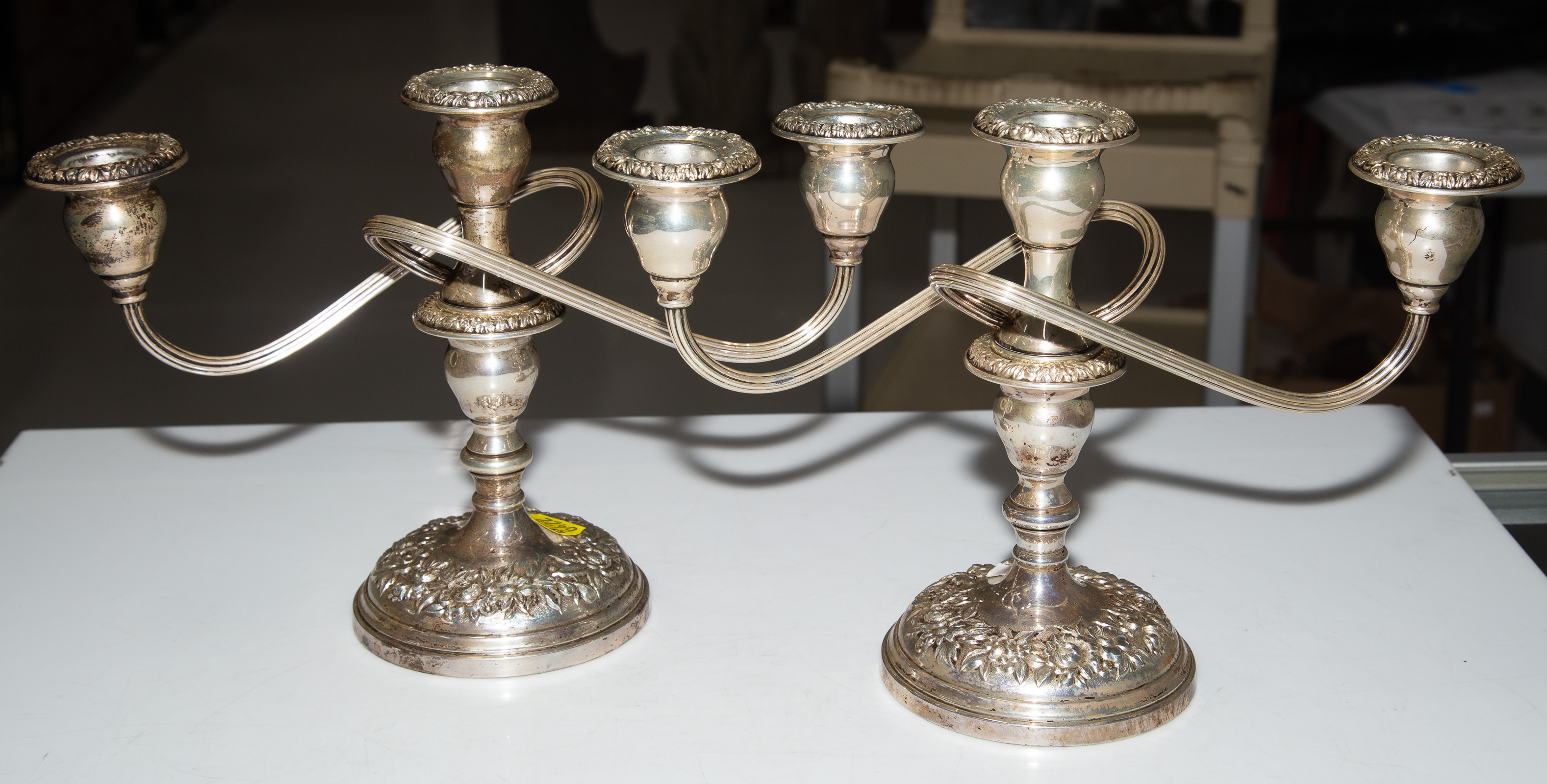 A PAIR OF S. KIRK & SON STERLING