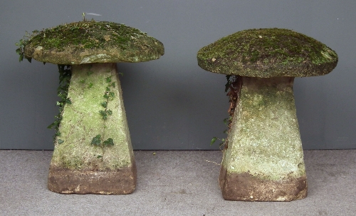 A pair of sandstone staddle
