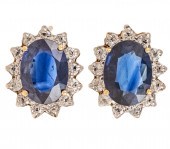 A PAIR OF SAPPHIRE & DIAMOND H