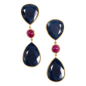 A PAIR OF SAPPHIRE AND RUBY 18