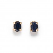 A PAIR OF SAPPHIRE AND FOURTEE