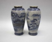 A PAIR OF SATSUMA POTTERY VASE