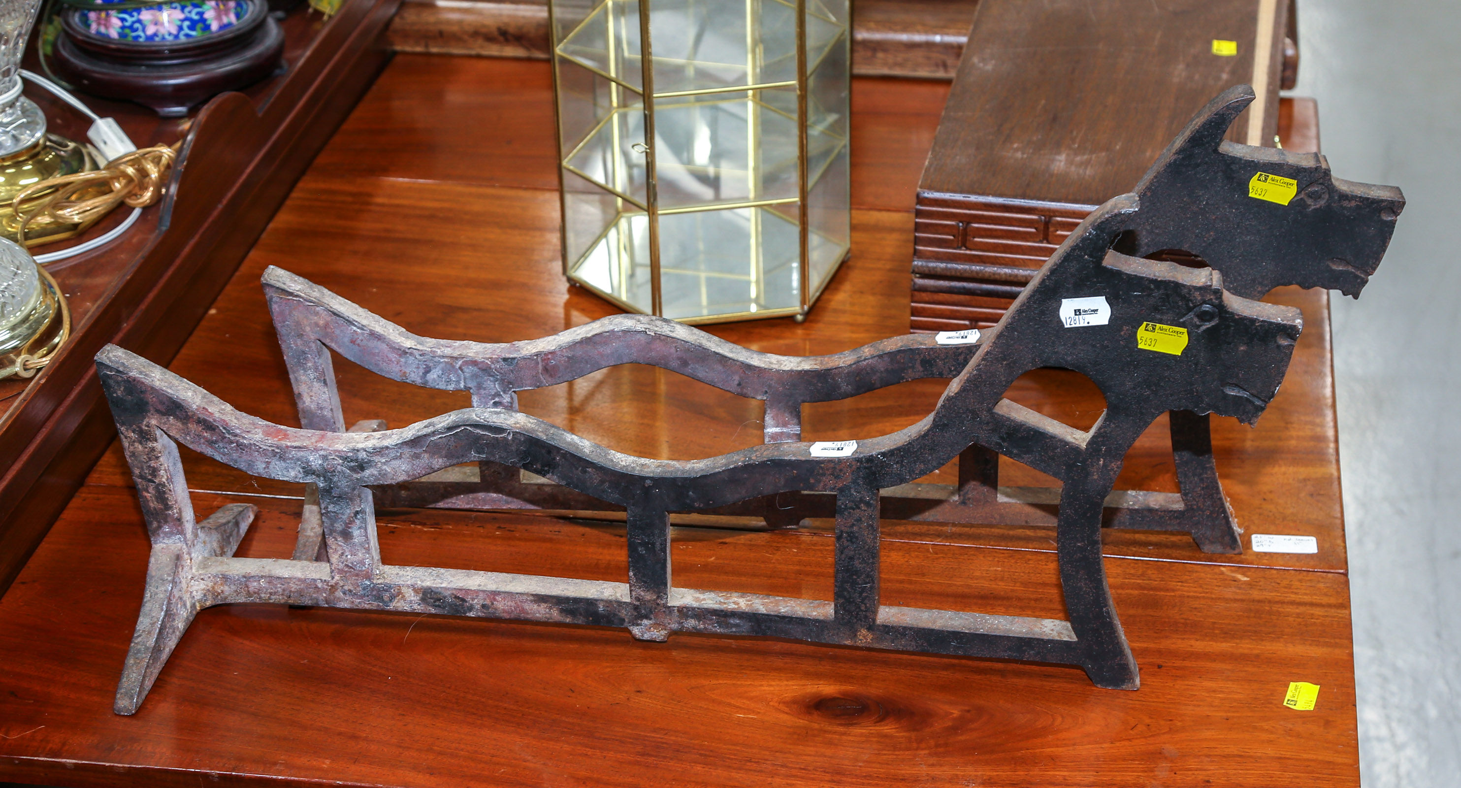 A PAIR OF SCOTTY DOG FIGURAL