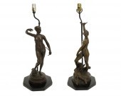 A PAIR OF SCULPTURAL BRONZE DI