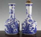 A pair of Setoware blue and wh