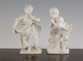 A pair of Sevres biscuit porce