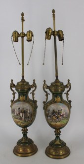 A PAIR OF SEVRES BRONZE MOUNTE