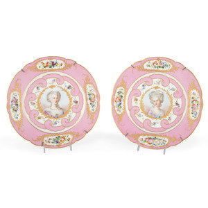 A Pair of Sèvres Parcel Gilt and