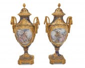 A PAIR OF SèVRES-STLYE PORCELA