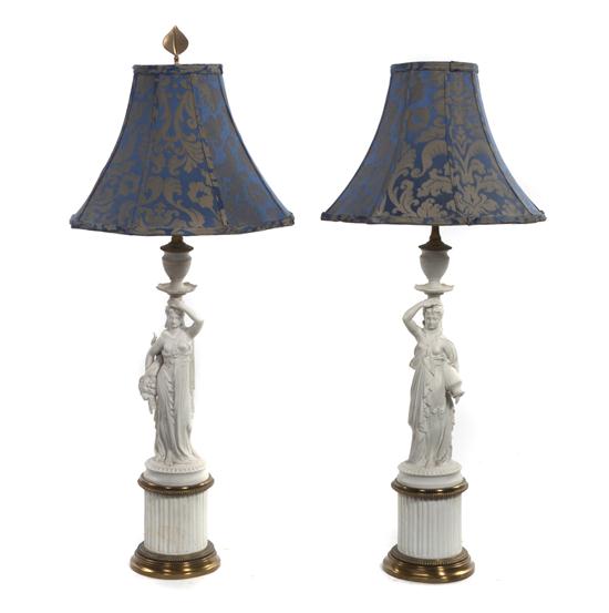 A Pair of Sevres Style Bisque