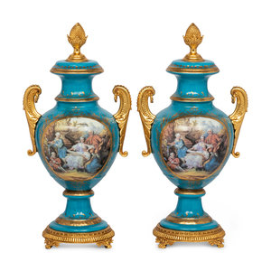 A Pair of Sèvres Style Porcelain