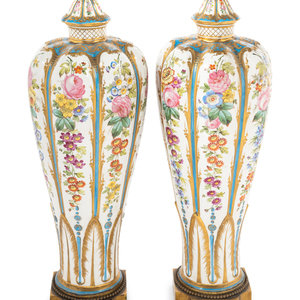 A Pair of Sèvres Style Porcelain