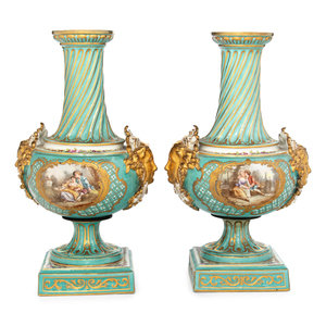 A Pair of Sèvres Style Porcelain