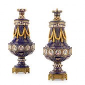 A PAIR OF SEVRES STYLE PORCELA